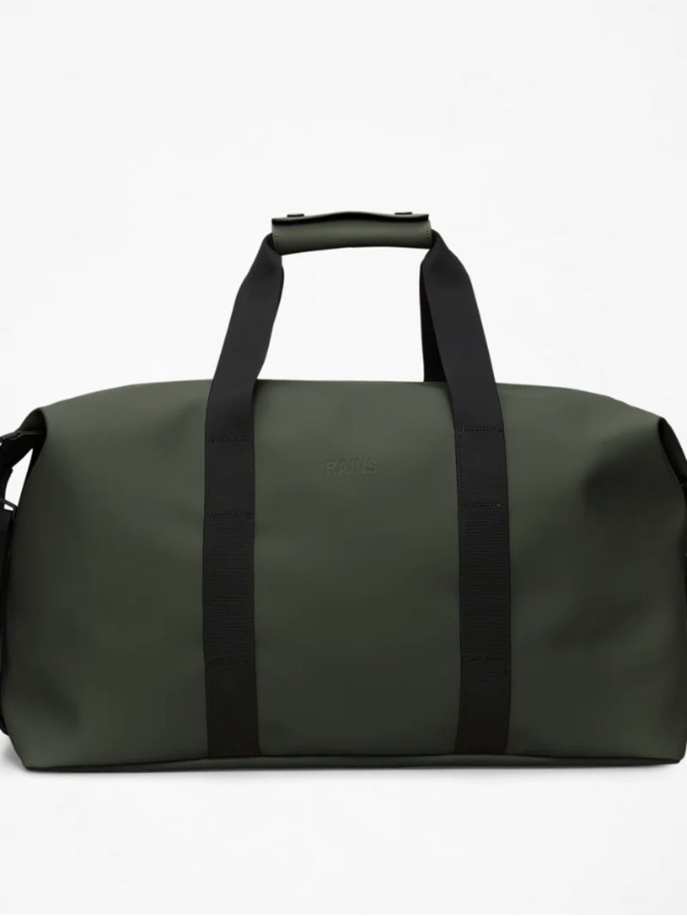 Rains Hilo Weekend Gym Bag or Olive Green Duffel Bag with Black Straps